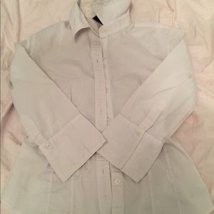 White button up that is 60%cotton 40%polyester